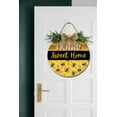 thumbnail image 2 of Eveokoki Home Sweet Home Bee Front Door Sign Funny Wreaths Hanging Wooden Plaque Decoration Round Rustic Wood Farmhouse Porch Decor for Home Front Door Decor, 12 x 12 Inch, 2 of 5