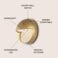 thumbnail image 5 of JONATHAN Y Orbe 6.25" Outdoor Metal/Glass Integrated LED Wall Sconce, Antique Gold, 5 of 11
