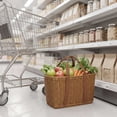 thumbnail image 5 of YujiCraft Storage Basket, Large Wicker Fruit Basket, 15" x 9.1" x 8.7" Opening, Supermarket Shopping Basket, Picnic Basket with Handles, Rustic Home Storage, 5 of 7