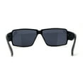 thumbnail image 4 of Locs Oversized Mirror Lens Thin Plastic Gangster Rectangle Sunglasses Shiny Black, 4 of 4