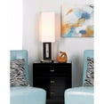 thumbnail image 7 of 360 Lighting Floating Rectangle Modern Table Lamp 30" Tall Black Metal Open Frame White Fabric Box Shade for Bedroom Living Room Bedside Nightstand, 7 of 7