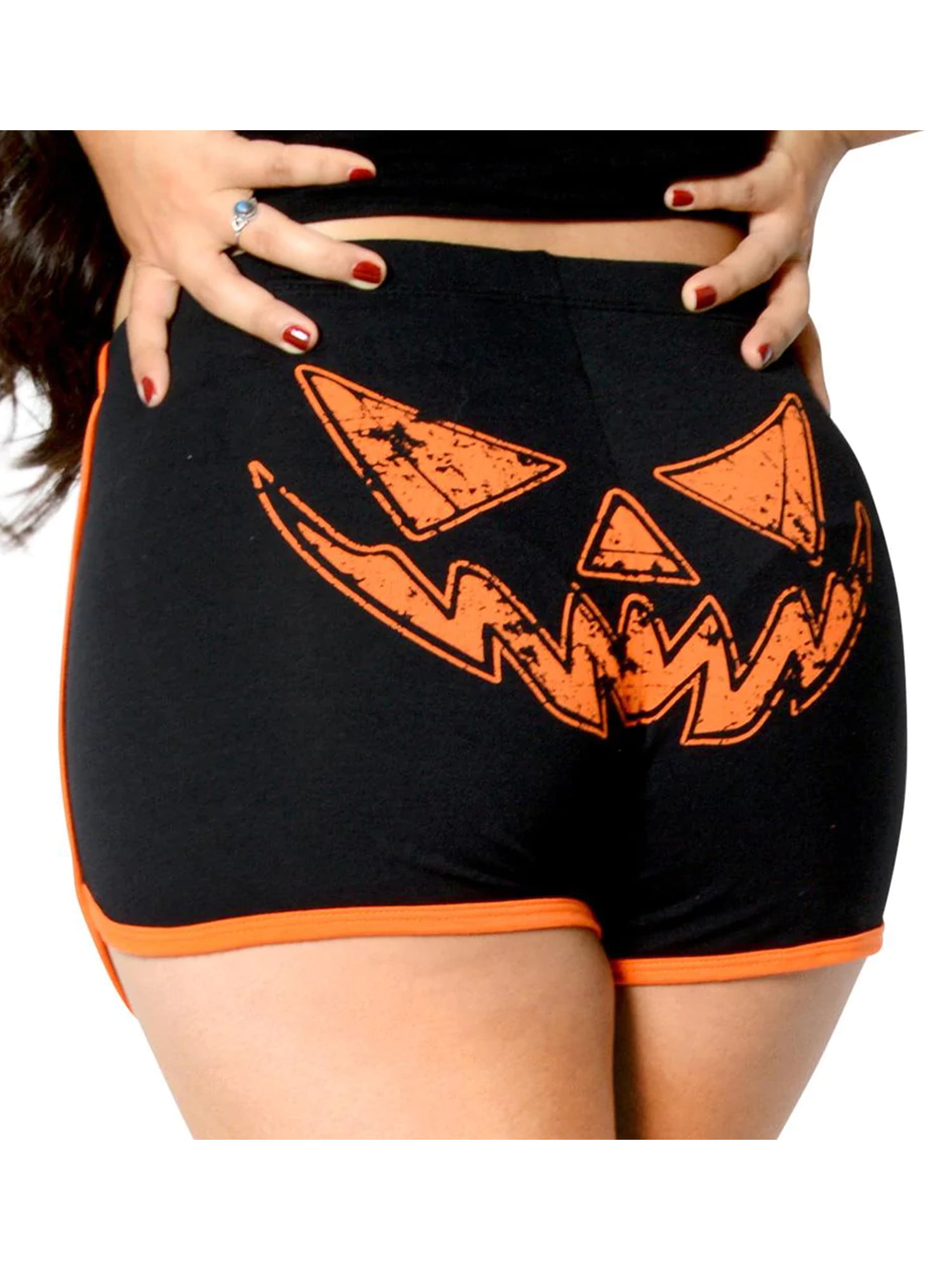 Peyakidsaa Women Funny Halloween Shorts Skeleton Print Elastic Low Rise Running  Shorts 