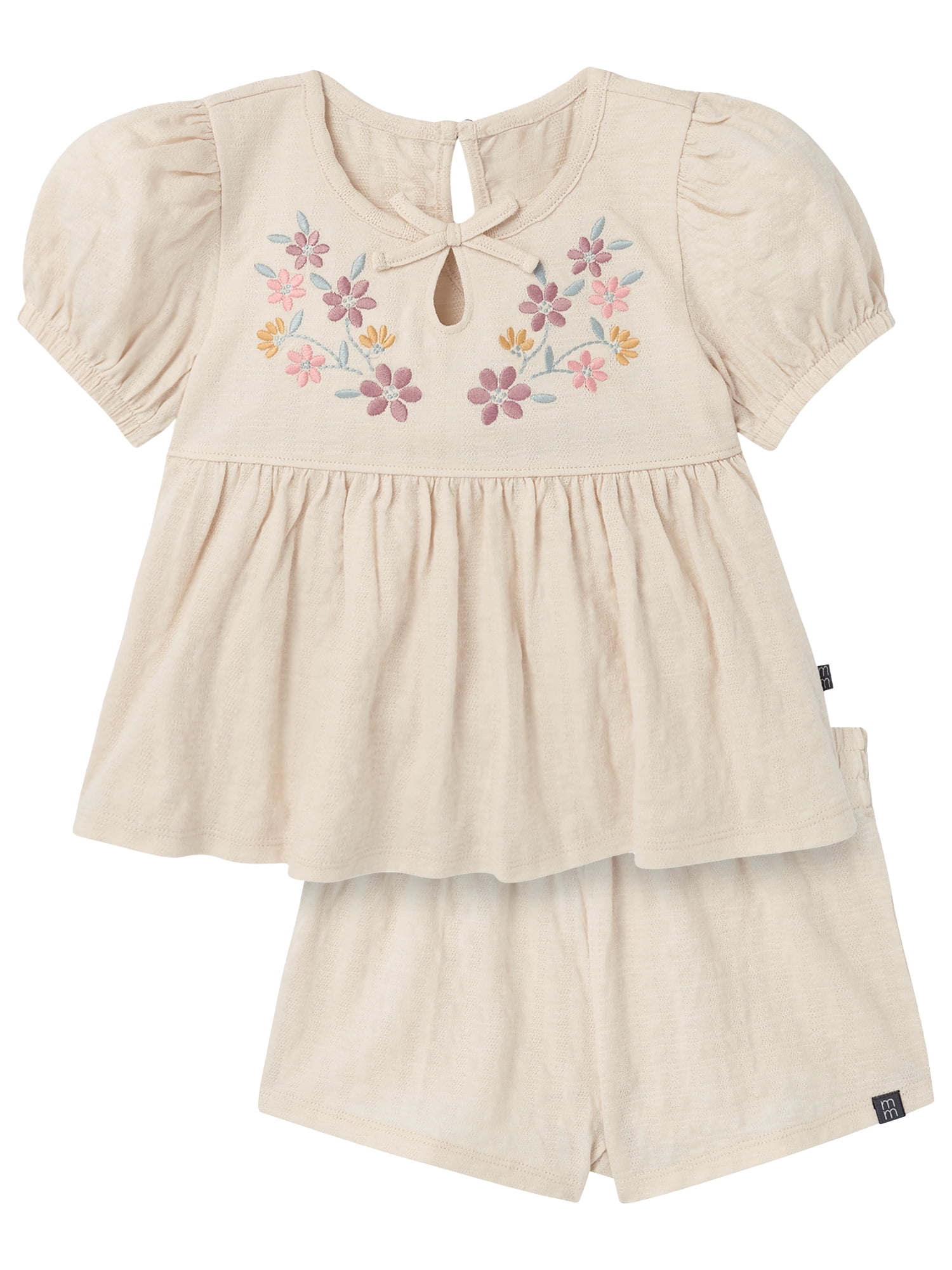 Modern Moments by Gerber Toddler Girl Puff Sleeve Outfit Set, 2-Piece, Sizes 12 Months - 5T