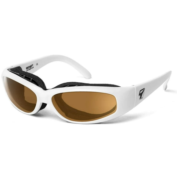 Chubasco Wind Blocking Padded Foam Polarized Sunglasses for Outdoors, 100% UVA + UVB Protection, Glacier White Frame/Polarized Copper Lens