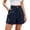 EB54_Navy, variant on IYYVV Womens Summer High Waist Cotton Linen Shorts Roll Up Pleated Wide Leg Shorts with Pockets Dark Gray S