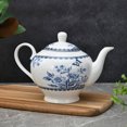 thumbnail image 4 of STP GOODS Vintage Indigo Porcelain Teapot in Gift Box 40.6 fl oz (1.2 L) Floral Kitchen Teapot for Loose Tea Tea Pot Tea Brewer Tea and Coffee Pot Kettle for Blooming Teas, White Blue, 4 of 4