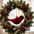 thumbnail image 6 of Leodye 1PCS Flocked Bird Shaped Christmas Hanging Ornaments, Delicate Lightweight Pendant for Xmas Tree Home Holiday Scene Decor -4.53IN, 6 of 6