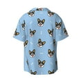 thumbnail image 2 of Easygdp Corgi Dog Men's Casual Short-sleeved Shirt with Pocket and Button Suitable for Beach Vacation Leisure - Large, 2 of 7