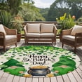 thumbnail image 4 of Round Rug 5Ft Washable Non-Slip, St. Patrick's Day Circle Area Rugs for Living Room Bedroom, Spring Lucky Shamrocks Gnomes Vintage Indoor Floor Mats Carpet Runner for Home Decor Aesthetic, 4 of 8