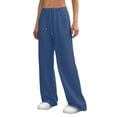 thumbnail image 5 of Nestiefly Wide Leg Sweatpants Women Low Rise Baggy Sweatpants Y2K Drawstring Cotton Lounge Pants Womens Fall Fashion 2026 Navy M, 5 of 7