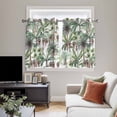 thumbnail image 5 of Green Palm Trees Kitchen Curtains Short 54 Inch Length, Summer Botanical Tropical Leaves Grommet Top Bedroom Living Room Curtains, Light Filtering Cafe Curtain Drapes 2 Panels Set 84''x54'', 5 of 9
