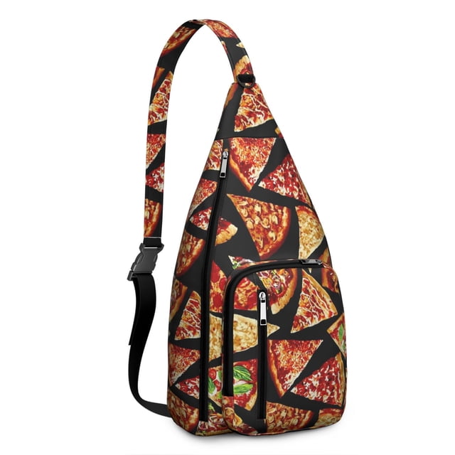 Delicious Pizza Sling Backpack – Retro Italian Food Design Shoulder Bag, Fashionable Water-Resistant Daypack