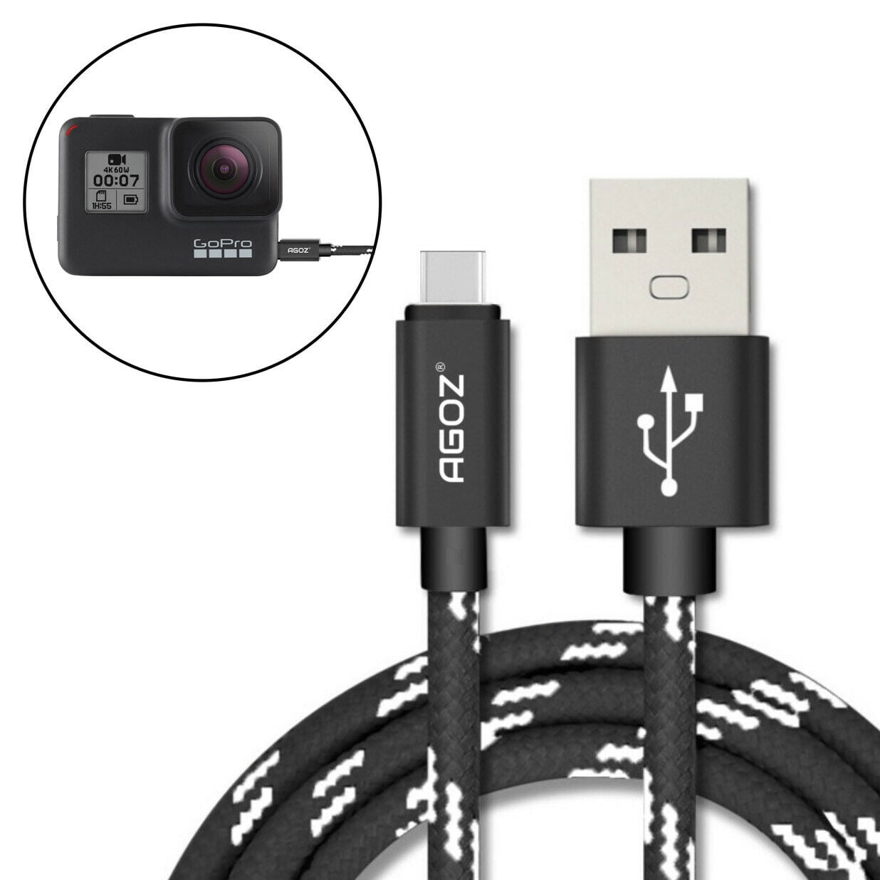 GoPro Original GoPro Charging Cable USB-C for Hero 5 6 7 8 Camera 