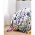 thumbnail image 2 of Botanical Purple Sofa Couch Covers for Dog,Washable Sofa Throw Cover Single Slipcovers for Armchair with Tassels,Floral Garden Leaves Herb Spring Summer Couch Protector Towel Blanket Medium 71x91, 2 of 8