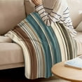 thumbnail image 5 of Fleece Blanket Country Stripes Ethnic Style Blankets, Soft Cozy Warm Flannel Throw Blanket, Classic Modern Art lanket for Bed Couch Sofa,50x80In, 5 of 9