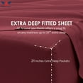 thumbnail image 4 of Pure Egyptian Short-Queen Size Cotton Bed Sheets Set 1000 Thread Count Bedding – Short-Queen Size Bed 21" Inch Deep Pocket Short-Queen Sheets - Burgundy, 4 of 7
