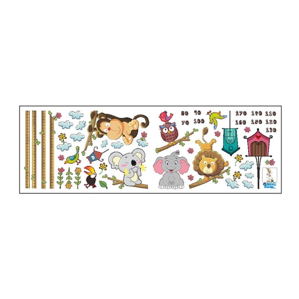 Wdftyju Etiqueta engomada de la pared de la medida de la altura del árbol de los animales del bosque de la historieta para las habitaciones de los niños de los niños Wdftyju 6yx2yn2ny5kp4ge7D02