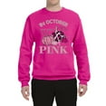 thumbnail image 2 of Wild Bobby In October We Wear Pink Pumpkin Cheetah Print Breast Cancer Awareness Unisex Crewneck Sweatshirt, Fuschia, Medium, 2 of 6
