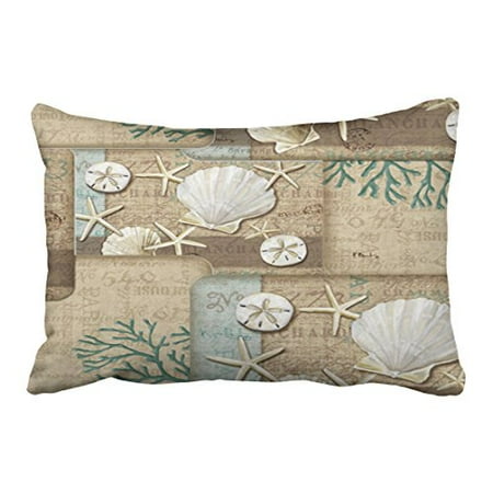 WinHome Rectangl Throw Pillow Covers Nautical Seashells On The Stunning Seashore Decorative Pillows WinHome Rectangl Throw Pillow Covers Nautical Seashells On The Stunning Seashore Decorative Pillows