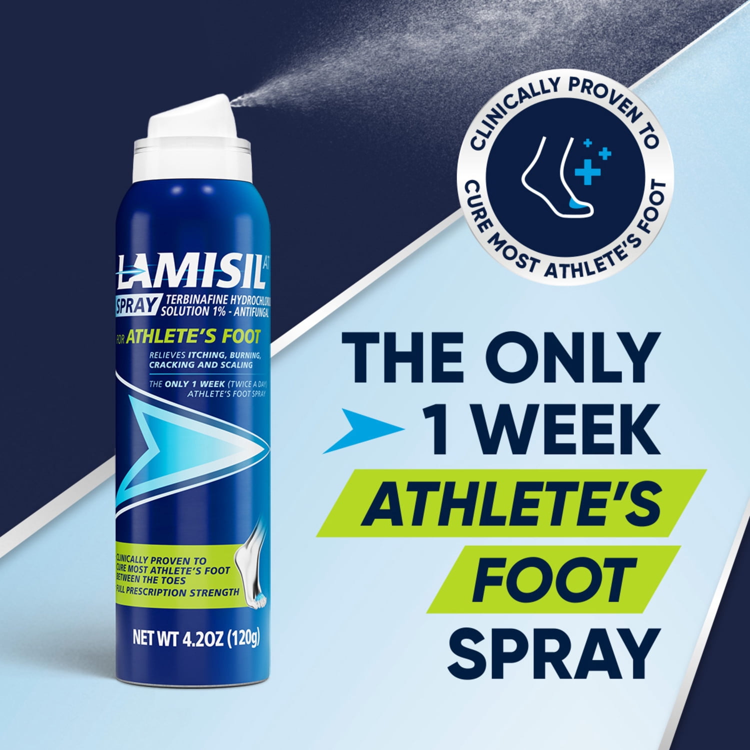 Lamisil 1 Week Antifungal Athlete's Foot Spray, Prescription Strength Terbinafine, 4.2 oz