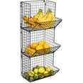 thumbnail image 1 of Sorbus 3-Tier Fruit Stand & Wall Mount Kitchen Storage Bin Multipurpose Foldable Organizer, Great for Kitchen, Bathroom, Laundry Organization (Black), 1 of 7