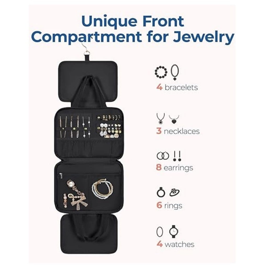 Foldable Hanging Cosmetic Organizers Quick Dry Polyester Ergonomic Backpacking Essential Toiletry Bag for Travel