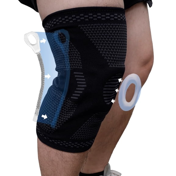 King Mills Plus Size Knee Sleeve 3XL/4XL, Knee Brace for Women Plus Size with Patella Gel Pad & Side Stabilizers, Compression Sleeve for Pain Relief, Arthritis, Workout, Sports. Black