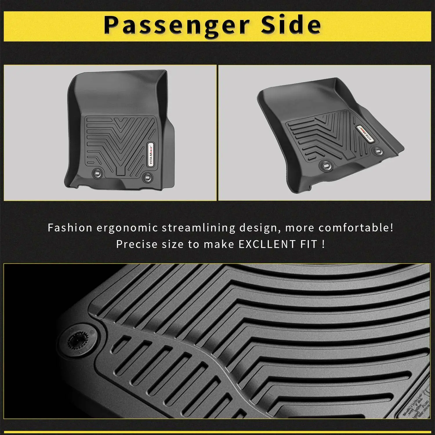 RVNI Floor Mats for 2014-2022 Lexus GX460 2013-2023 Toyota 4Runner All Weather Rubber Waterproof Liners