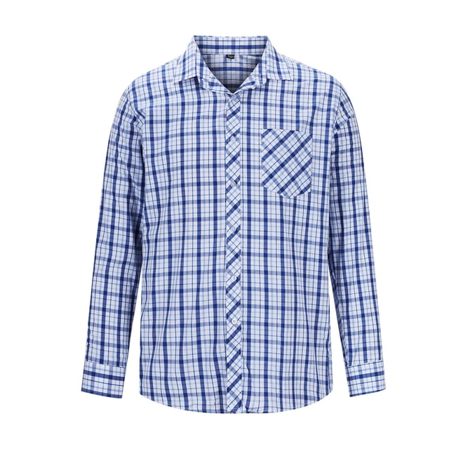 Birdeem Men Flip Collar Pocket Pattern Button Fashion Casual Tops Comfortable Shirt