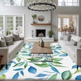 thumbnail image 3 of 6'x9' Area Rugs, Blue Green Botanical Indoor Outdoor Area Rug for Living Room Bedroom, Watercolor Summer Leaf Washable Bathroom Rugs Kitchen Floor Carpet Mats Home Decor Aesthetic, 3 of 8