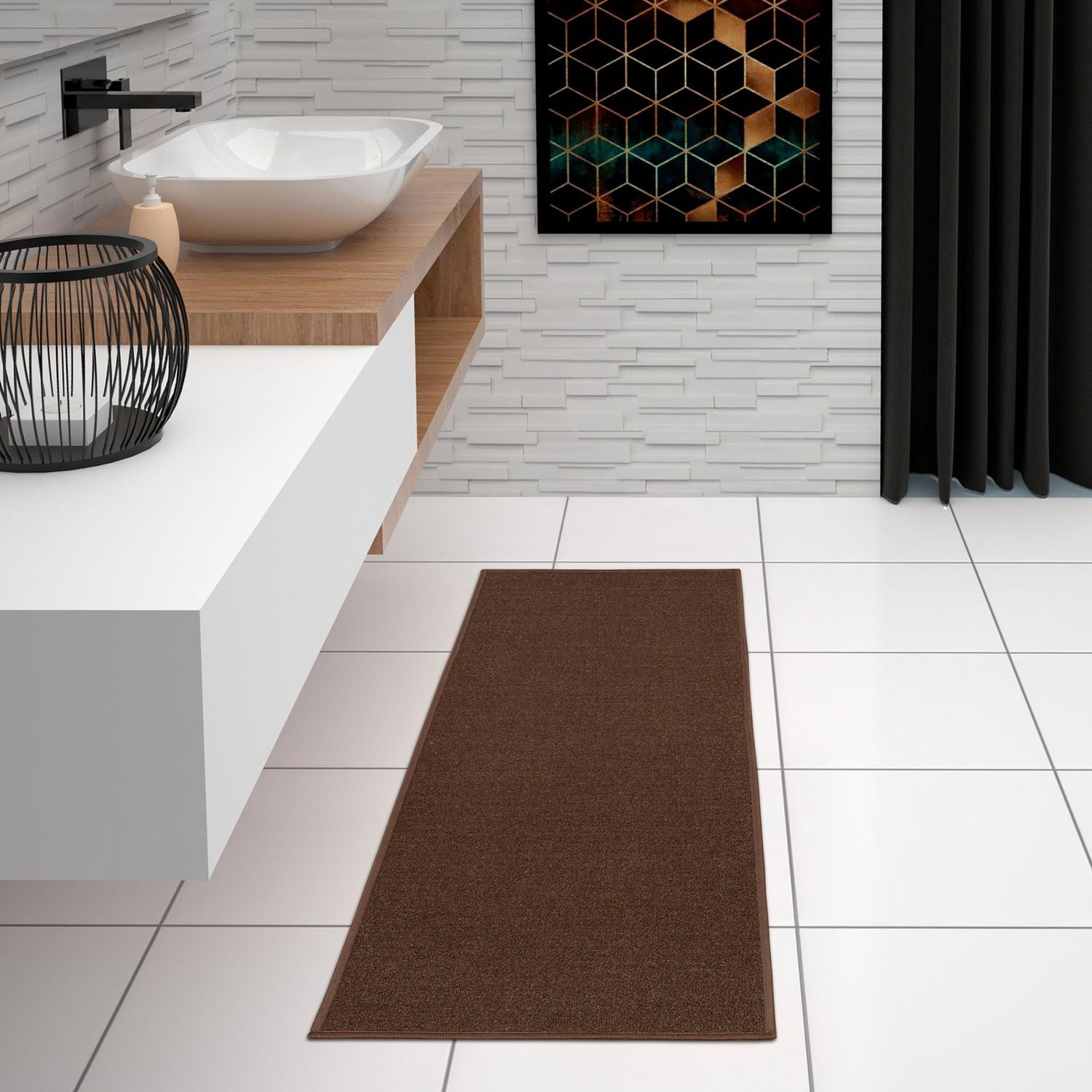 Ottomanson Oscar Collection Non-Slip Rubberback Solid 2x5 Indoor Runner Rug, 20" x 59"