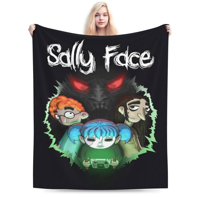 Manta de franela cálida y acogedora con diseño de Sally Face para sala de estar, dormitorio, cama, sofá, coche, mantas de vellón para todas las estaciones, regalos para niños, adolescentes y adultos,