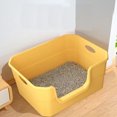 thumbnail image 2 of Arenero extragrande, arenero antisalpicaduras para gatos, montaje sin herramientas, arenero para varios gatos, arenero jumbo (amarillo), 2 of 5