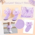 thumbnail image 5 of Girls Princess Ruffle Lace Ankle Socks, Cute Organza Frilly Trim Short Socks, Kids Ballet Dance Dress Socks, Soft Breathable Cotton Fashion Party Costume Socks for Girls Purple 2XS, 5 of 7
