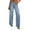 Baby Blue, variant on LYMAYTER Women Fashion Jeans Water Washing Versatile Wide Leg Jeans for S-2X High Waisted Strechy Raw Hem Denim Pants