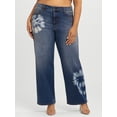 thumbnail image 6 of Jessica Simpson Women's Plus Rosa Print Mid Rise Relaxed Straight Leg Jeans, 32.5" Inseam, Sizes 16W-24W, 6 of 6