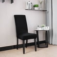 thumbnail image 2 of PiccoCasa Stretch Spandex Short Seat Slipcover Dining Chair Cover, Black, 2 of 7