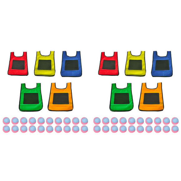 Eludeball Game Set 10Pcs Kids Eludeball Tag Sticky Vests with 40 Sport Elude Balls for Indoor Outdoor Playground Games S