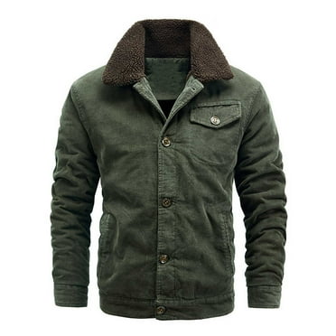 Leesechin Men Outdoor Fleece Lining Print Jacket With Zip Pockets Warm Windproof Winter Jacket With Hood Casual Fleece Jacket