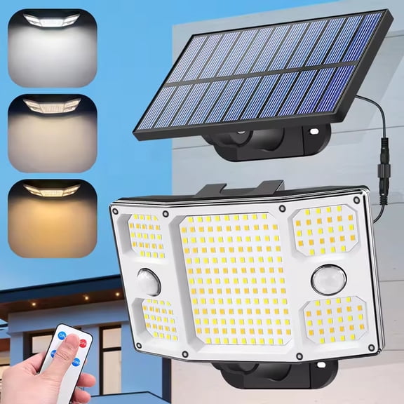 Solar Lights Outdoor Flood Light, 4000LM Motion Sensor Solar Lights with 3 Color Modes, Waterproof Sloar Security Flood Lights for Outside Yard Garden House