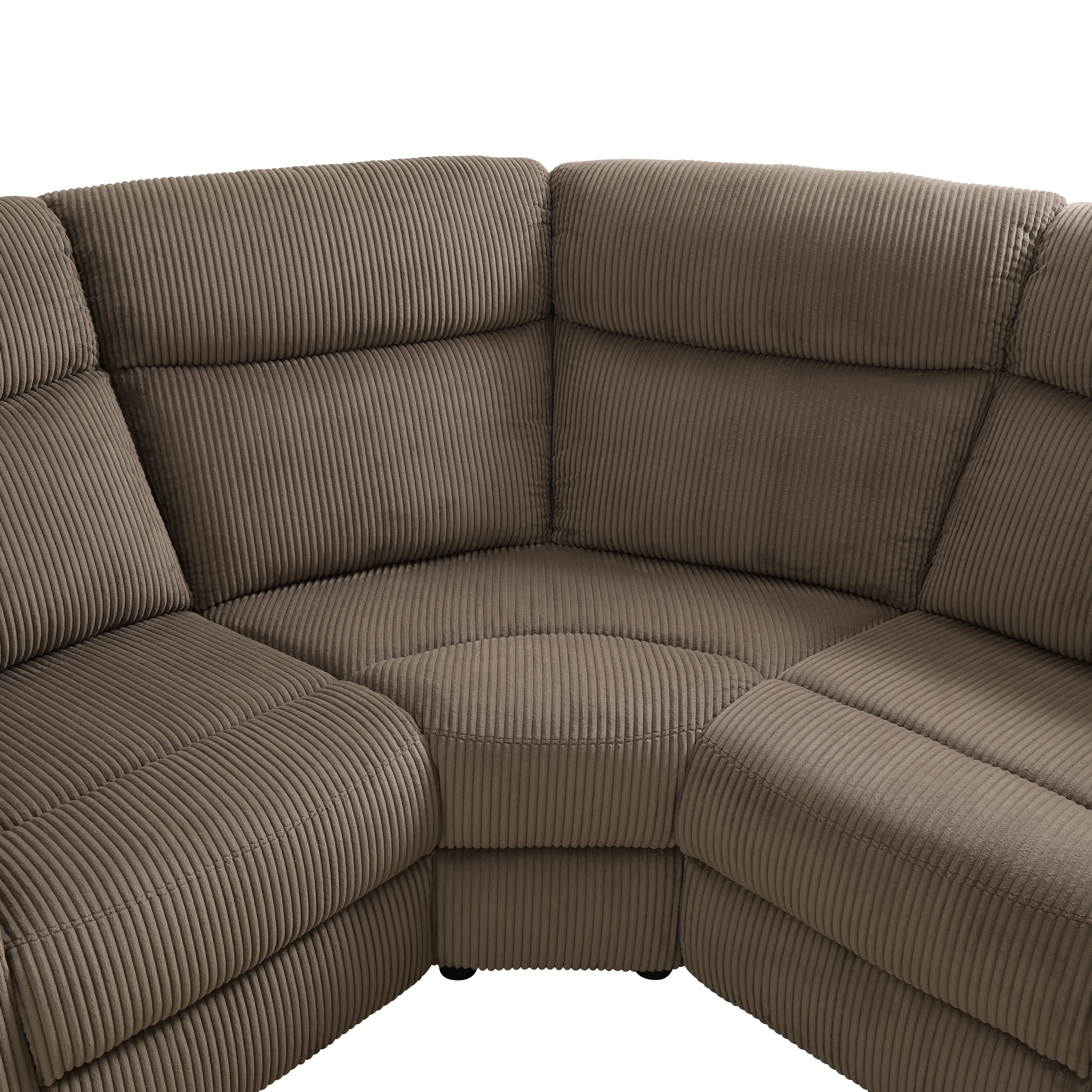 MAYEERTY 5-Seater Intelligent Recliner Sofa Set - Thick Stuffed Fabric with Storage & Cup Holders for Living Room & Home Theater