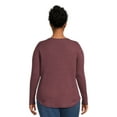 thumbnail image 3 of Terra & Sky Women's Plus Size Waffle Tee with Long Sleeves, Sizes 0X-4X, 3 of 5