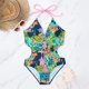 thumbnail image 2 of Gibobby Trajes de Baño para Mujer Traje de baño para mujer con cordón en el pecho Cierre de borla Cintura con fugas en la espalda Hebilla Bikini Mujer(Verde,G), 2 of 5