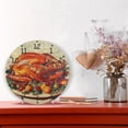 thumbnail image 6 of Thanksgiving Roast Turkey Round Wall Clock Silent Analog Battery Operated Black Pointer Home Decor 9.84" Diameter, 6 of 11