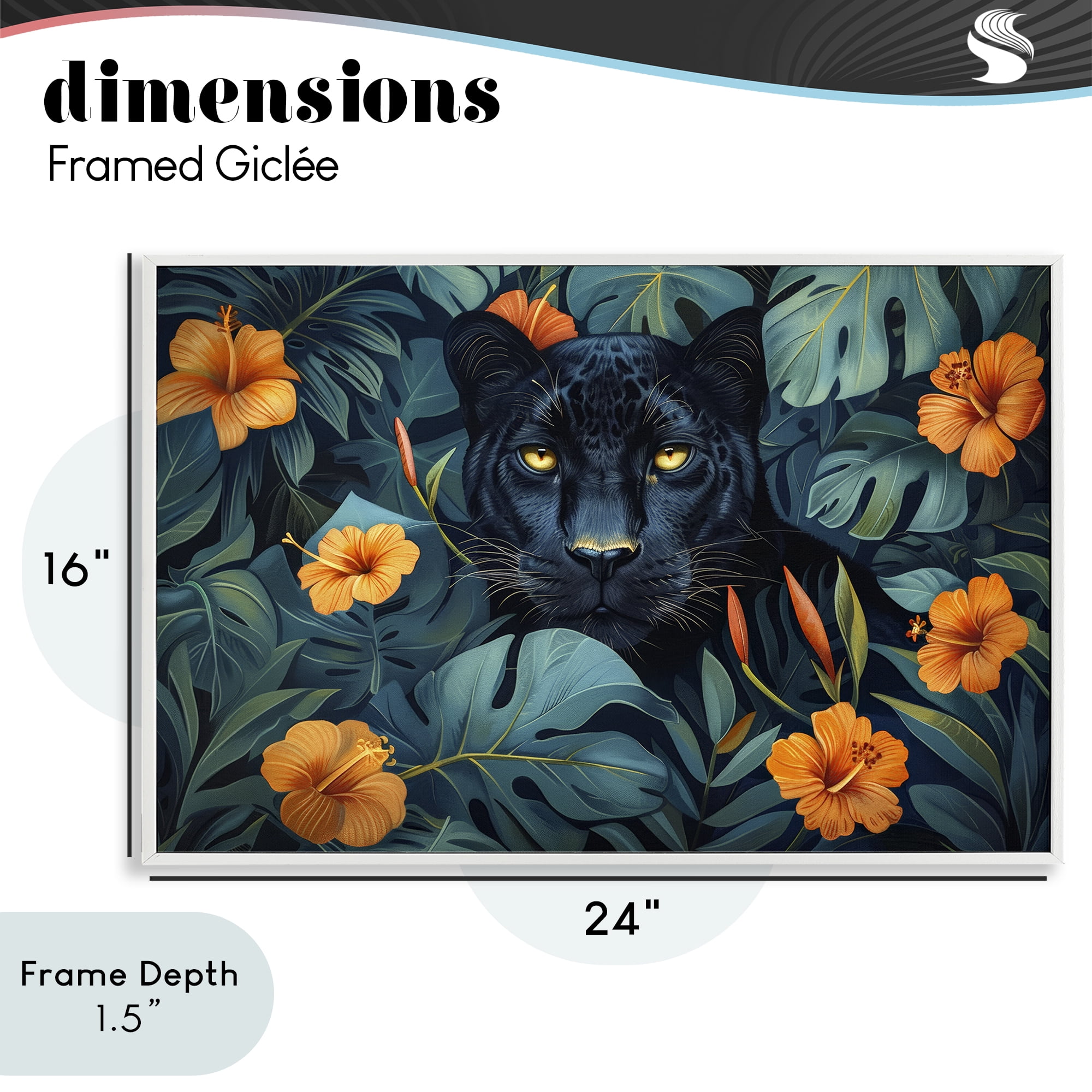 Stupell Industries Hiding Panther's Paradise White Framed Giclee Art, design by Ray Powers