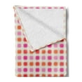 thumbnail image 2 of Abstract Soft Flannel Fleece Blanket, Contemporary Style Square Lines Rhythmic Illustration in Summer Cheery Tones, Cozy Plush for Indoor and Outdoor Use, 50" x 70", Ivory Vermilion, by Ambesonne, 2 of 5