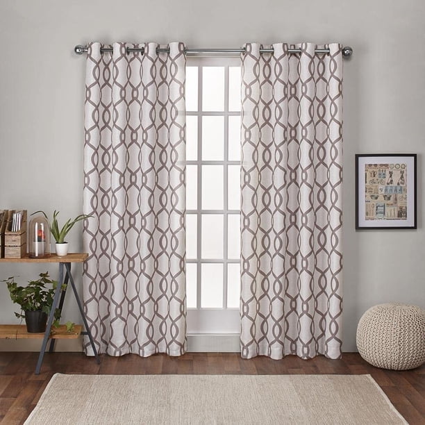 Curtains Exclusive Home Kochi - Par de Paneles de Cortina con Ojales en la Parte Superior, 54 x 96 Pulgadas, Natural, 2 Unidades