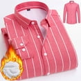 thumbnail image 2 of LNWUY (M-5XL) Plus Size Men's Casual Stylish Vertical Striped Shirt Long Sleeve Button Down Shirt Regular Fit Business Dress Shirts Pink L, 2 of 6
