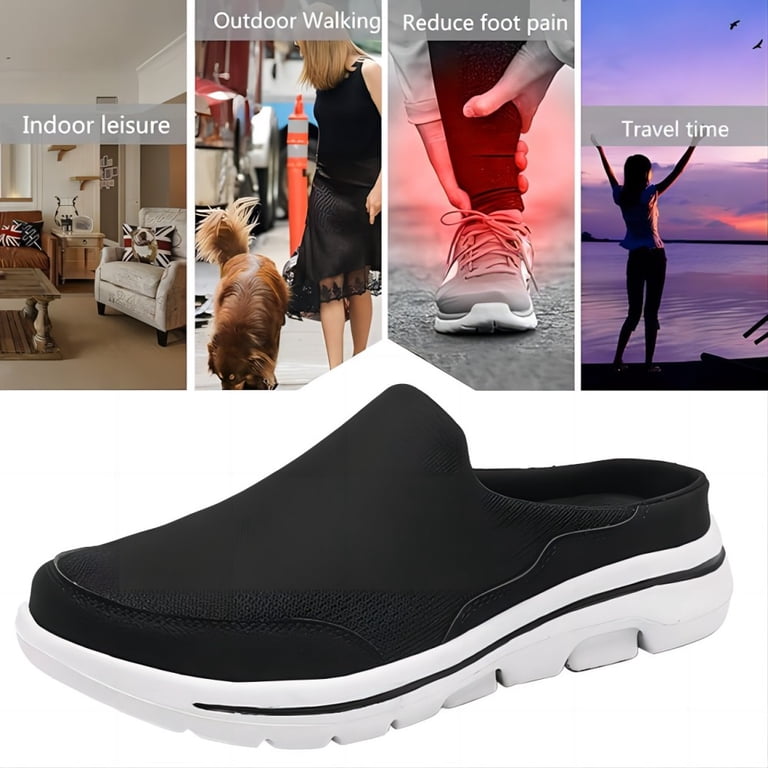 Men's Slip-on Mule Sneakers Men's Breathable Mesh Slip-On Half