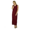 thumbnail image 2 of Bimba Women Maroon A-Line Maxi Dress Sleeveless Casual Boho Chic Clothing, 2 of 6